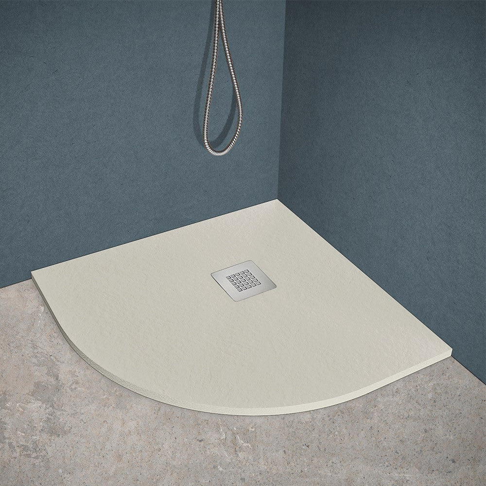 Piatto doccia semicircolare 90x90 beige riducibile su misura Ten