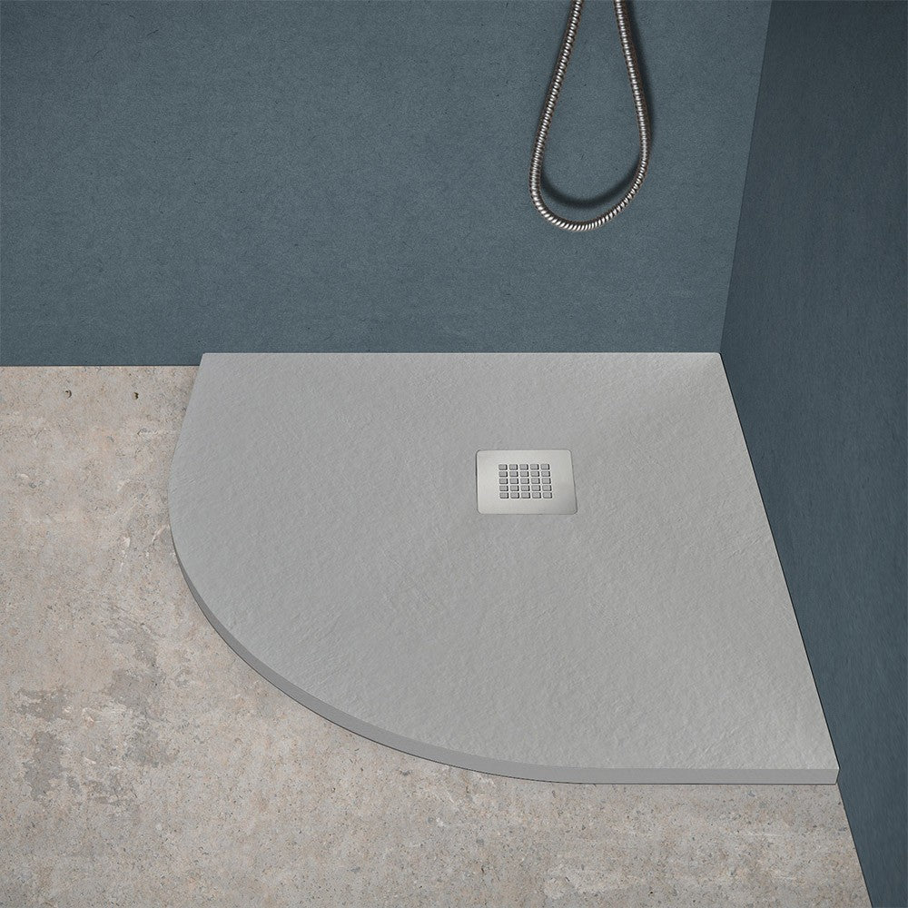 Piatto doccia semicircolare 90x90 grigio riducibile su misura Ten