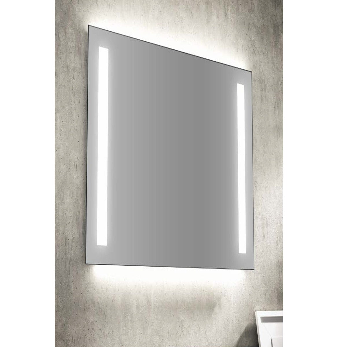 Specchio da bagno rettangolare reversibile a filo lucido retroilluminato samar, misura 60x80