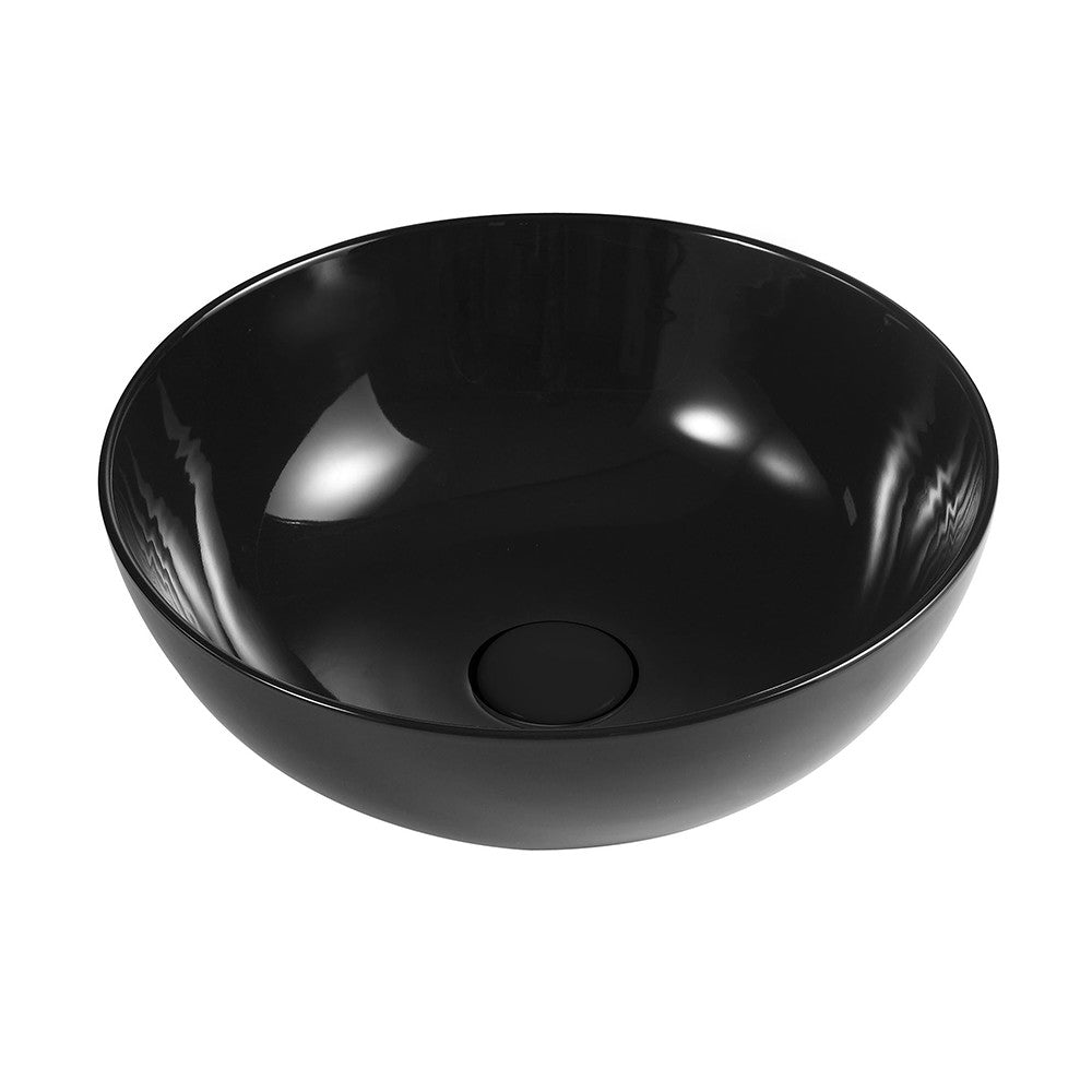 Piletta click clack con tappo nero lucido in ceramica senza troppopieno 