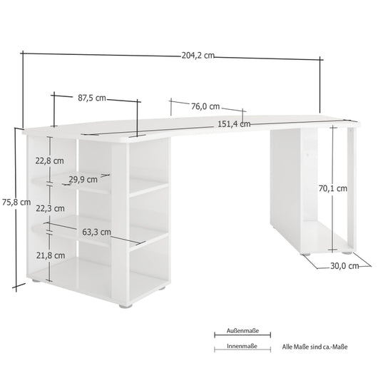 PIPPO gaming desk made in Italy - Bianco