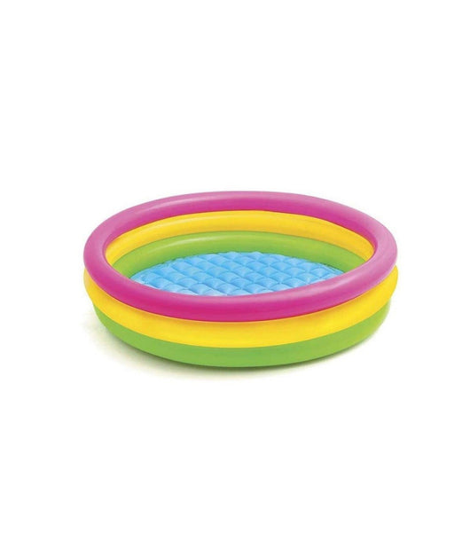 Piscina 3 Anelli Gonfiabile Colore Verde Giallo Fucsia 114 X 25 Cm Bambini 57412         