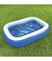 Piscina Avventura Marina 3d 262x175x51cm Rettangolare 2 Anelli Occhialini 3d 54177         