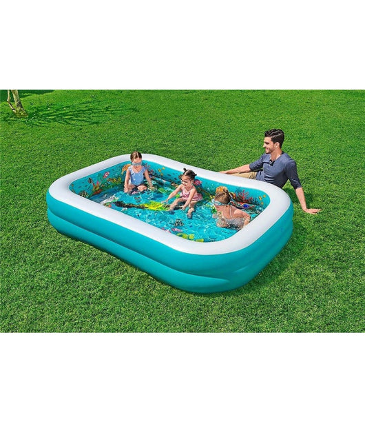 Piscina Avventura Marina 3d 262x175x51cm Rettangolare 2 Anelli Occhialini 3d 54177         