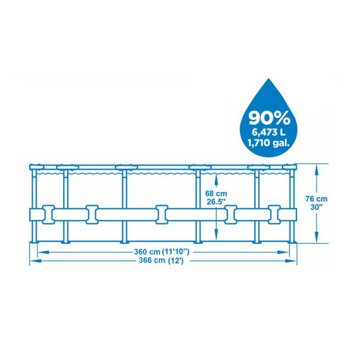 Piscina fuori terra Bestway 56416 Steel Pro max rotonda bianca 366x76 - Bestway