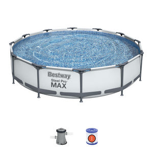 Piscina fuori terra Bestway 56416 Steel Pro max rotonda bianca 366x76 - Bestway