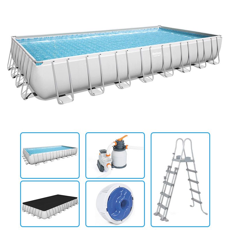 Piscina fuori terra rettangolare Bestway POWER STEEL 9,56 x 4,88 x h 1,32 m - Piscina Fuori Terra Bestway Power Steel Frame 9,56 X 4,88 X H.1,32 M