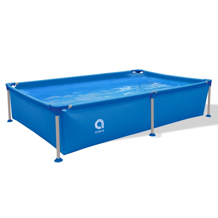 Piscina Fuoriterra Rettangolare con Struttura in Acciaio Avenli Cm188X127X42 Azzurra senza Predisposizione Pompa 17803