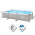 Piscina Fuoriterra rettangolare Grigia Avenli 300X207X65CM Struttura in Acciaio Pompa Filtro Inclusa 17771EU