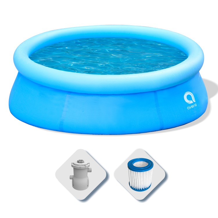 Piscina Fuoriterra Rotonda Gonfiabile Avenli Cm 420x84 Autoportante Azzurra con Pompa Filtro da 1136lt/h 17796EU