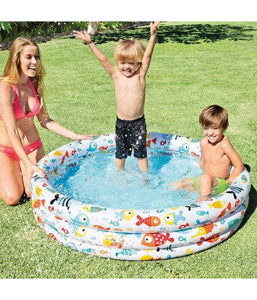 Piscina Gonfiabile 3 Anelli à¸132xh.28 Cm Con Animali Marini Estate Bambini 59431         