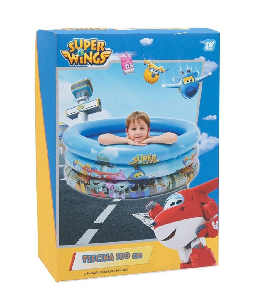 Piscina Gonfiabile 3 Tubi Con Stampa Super Wings Diametro 100 Cm         