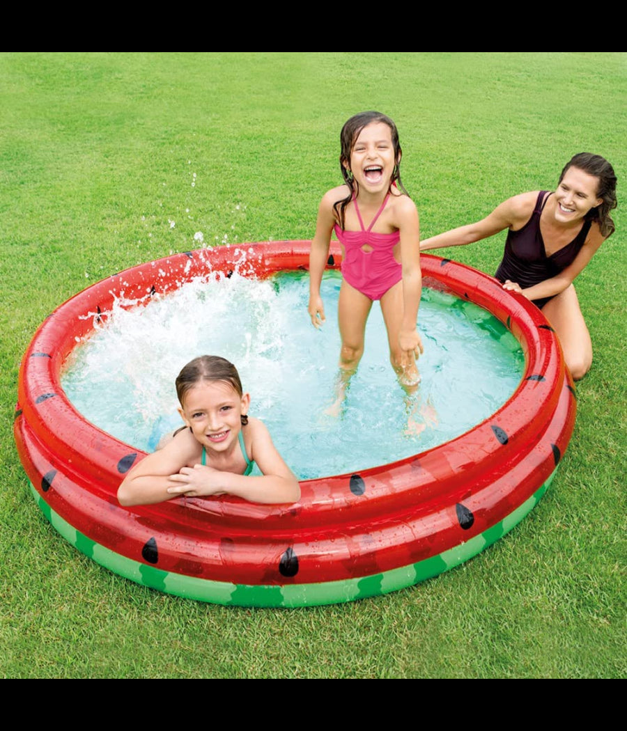 Piscina Gonfiabile Anguria A 3 Anelli Tonda 168x38 Cm Per Bambini +2 Anni 58448         