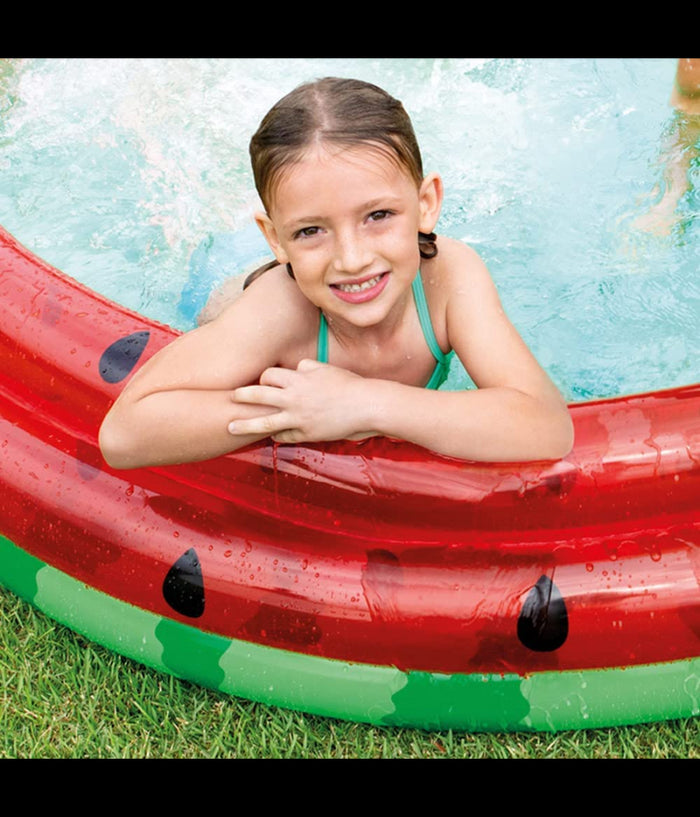 Piscina Gonfiabile Anguria A 3 Anelli Tonda 168x38 Cm Per Bambini +2 Anni 58448         