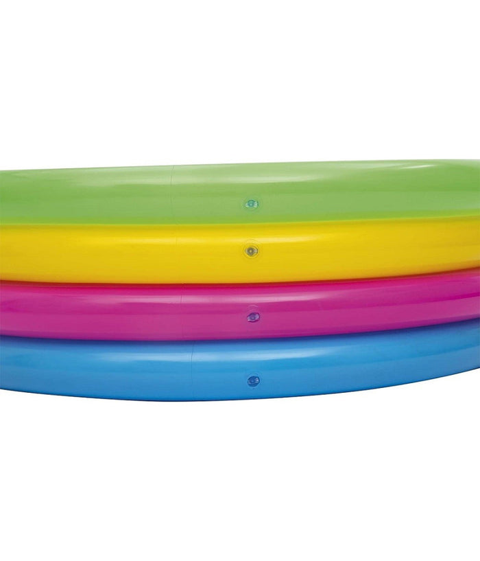 Piscina Gonfiabile Arcobaleno Per Bambini A 4 Anelli Colorati 157 X 46 Cm 51117         