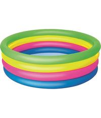 Piscina Gonfiabile Arcobaleno Per Bambini A 4 Anelli Colorati 157 X 46 Cm 51117         