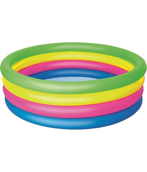 Piscina Gonfiabile Arcobaleno Per Bambini A 4 Anelli Colorati 157 X 46 Cm 51117         