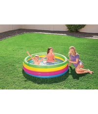 Piscina Gonfiabile Arcobaleno Per Bambini A 4 Anelli Colorati 157 X 46 Cm 51117         