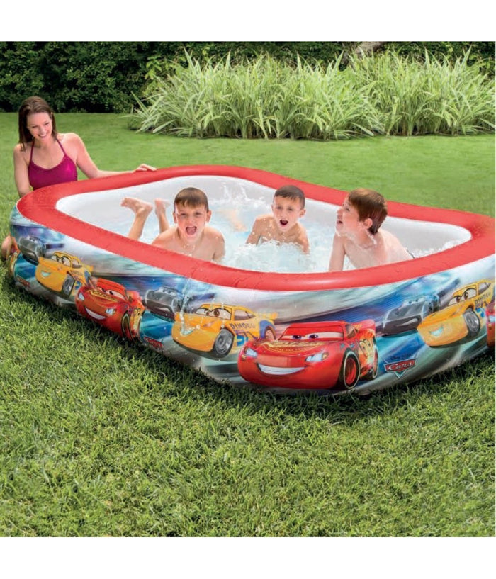 Piscina Gonfiabile Bambini Disney Cars 2 Anelli 262 X 175 X 56 Cm Da Giardino         