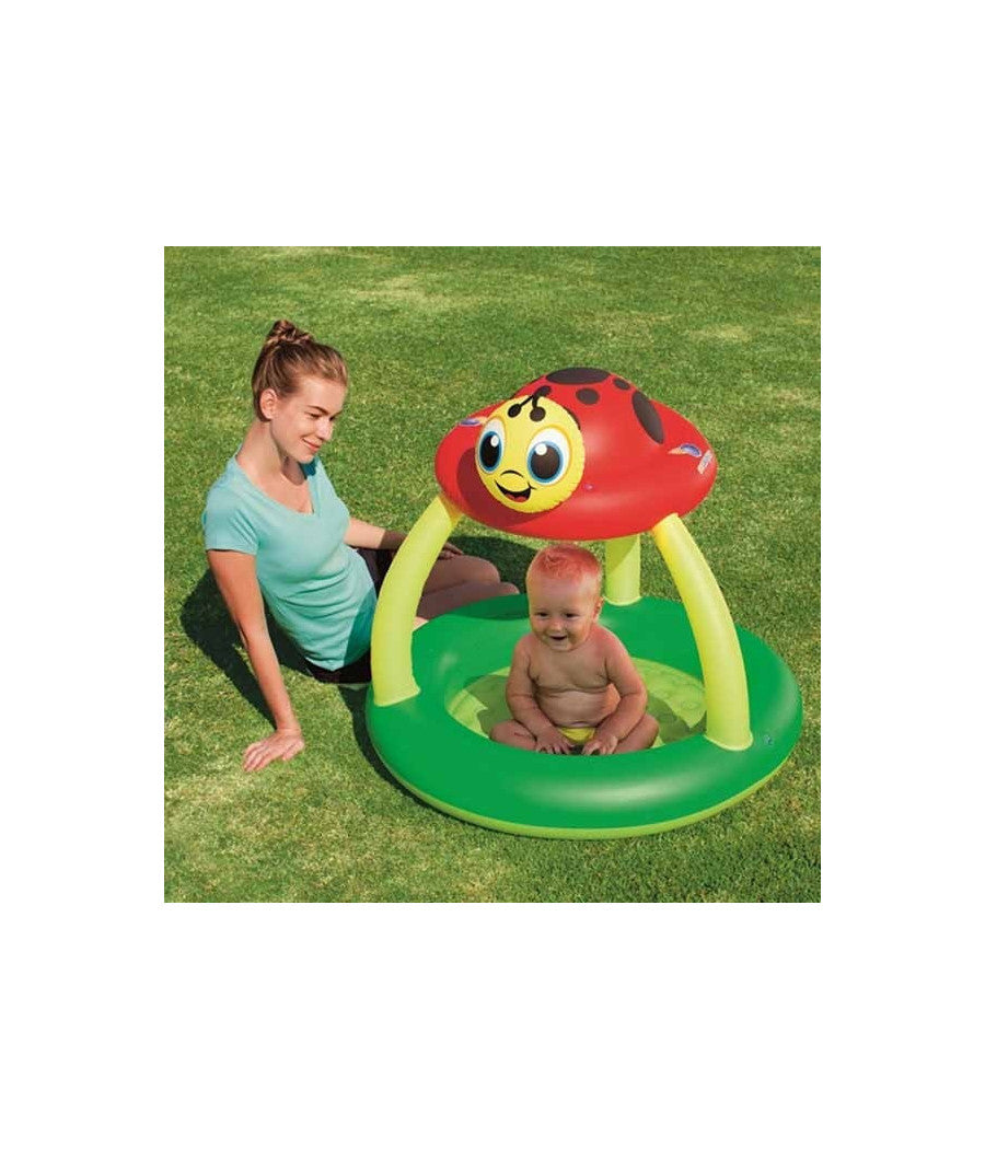 Piscina Gonfiabile Coccinella Con Parasole 91 X 84 Cm 23 L Per Bambini         