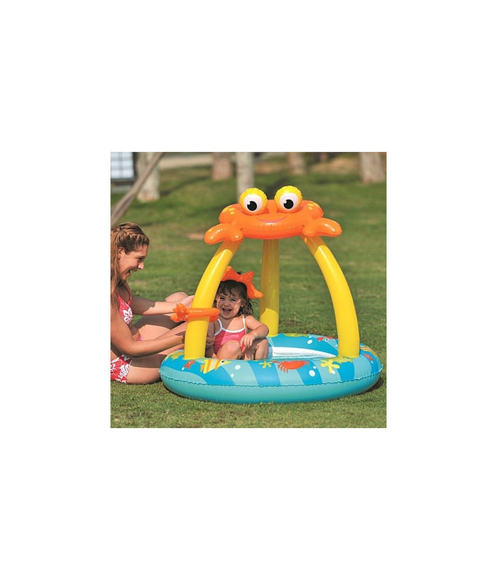 Piscina Gonfiabile Con Parasole 100x95cm Forma Granchio Per Bambini Da Giardino         