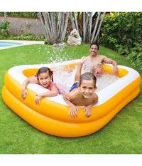 Piscina Gonfiabile Family Mandarin 229 X 147 X 43 Cm 2 Anelli Arancione         