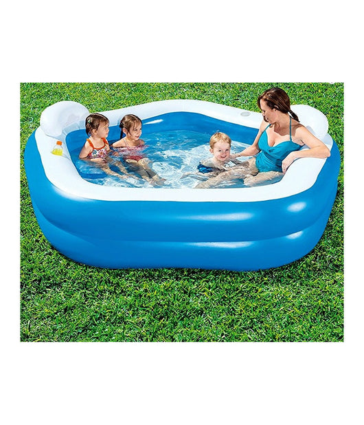 Piscina Gonfiabile Fuoriterra 213 X 207 X 69 Cm Con Portabicchieri Cuscini         