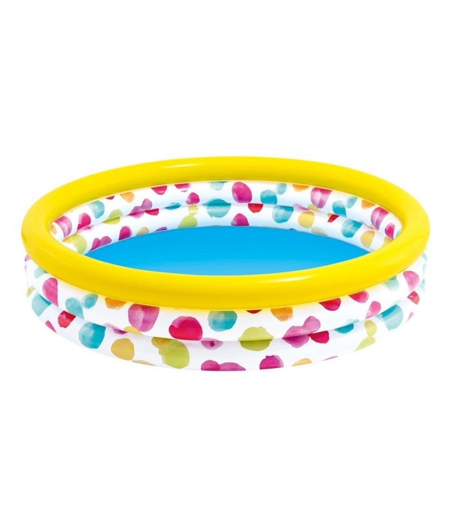 Piscina Gonfiabile Per Bambini 3 Anelli 147 X 33 Cm Giardino Terrazzo 330 Lt         