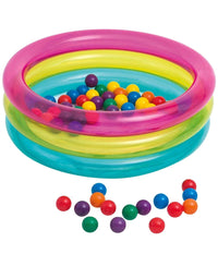 Piscina Gonfiabile Per Bambini 3 Anelli Colorati 86x25cm Con Set Palline         