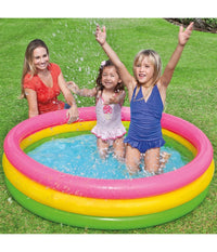 Piscina Gonfiabile Per Bambini Arcobaleno A 3 Anelli Colorati 147 X 33 Cm         