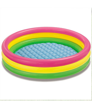 Piscina Gonfiabile Per Bambini Arcobaleno A 3 Anelli Colorati 147 X 33 Cm         