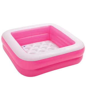 Piscina Gonfiabile Per Bambini Baby Quadrata 2 Anelli Rosa 85 X 85 X 23 Cm         