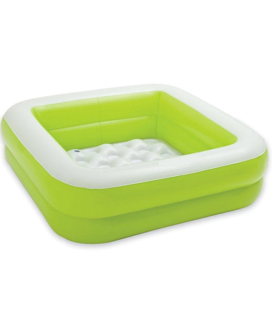 Piscina Gonfiabile Per Bambini Baby Quadrata 2 Anelli Verde 85 X 85 X 23 Cm         