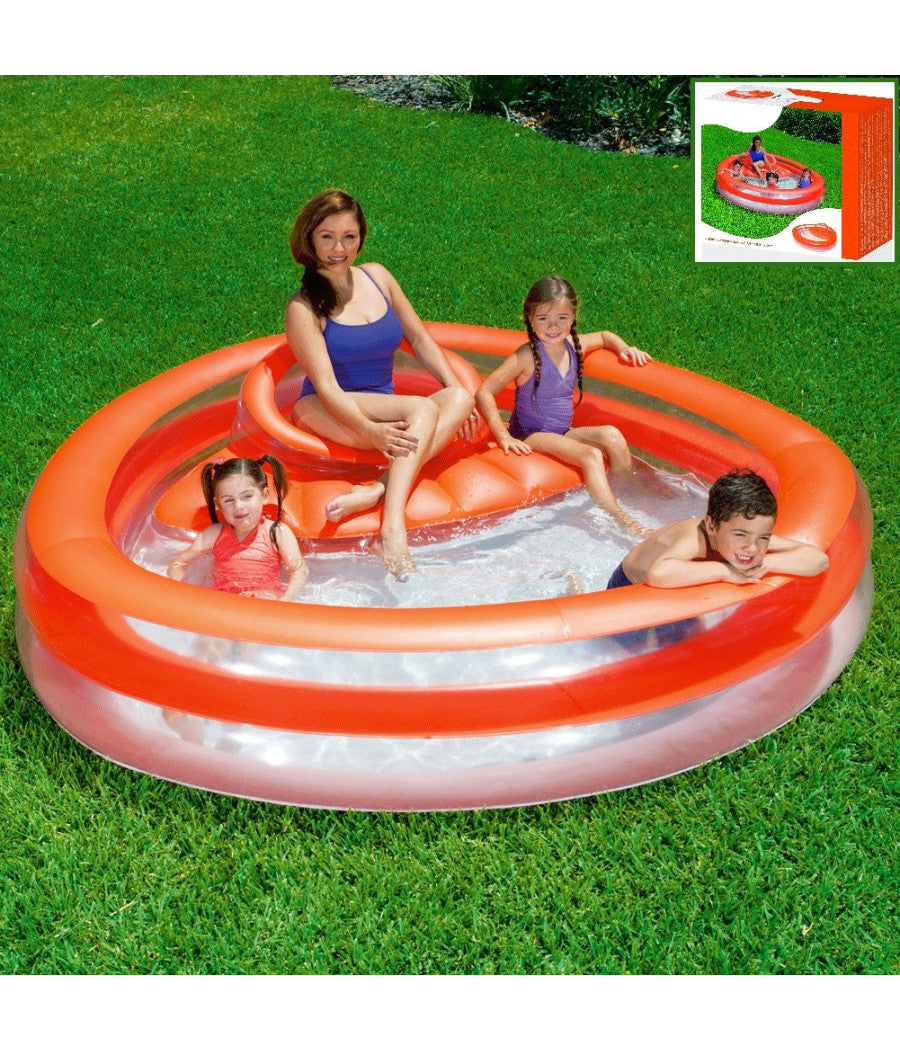 Piscina Gonfiabile Rotonda Con Seduta E Schienale 232 X 229 X 63 Cm Esterno         