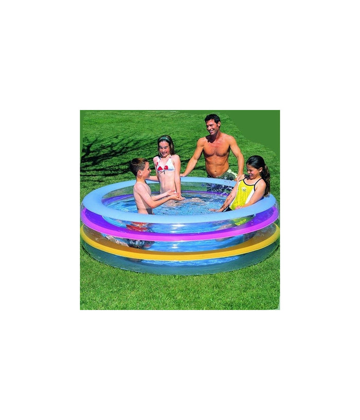 Piscina Gonfiabile Rotonda Fuori Terra 3 Anelli In Vinile 152 X 51 Cm         