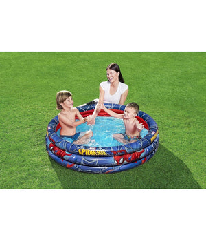 Piscina Gonfiabile Spiderman L'uomo Ragno 3 Anelli 122x30cm Per Bambini 2+ 98018         