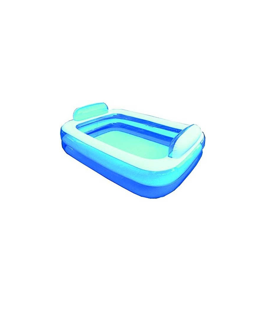 Piscina Rettangolare Gonfiabile Con Poggiatesta 266 X 175 X 50 Cm 2 Camere Aria         