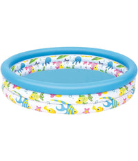 Piscina Rotonda 122cm Gonfiabile Fuoriterra Pesciolini Bambini Giardino 3 Anelli         