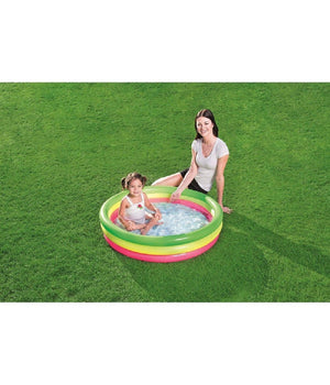 Piscina Summer A 3 Anelli Color Arcobaleno Con Fondo Gonfiabile 102x25 Cm 51104         