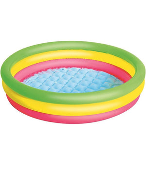 Piscina Summer A 3 Anelli Color Arcobaleno Con Fondo Gonfiabile 102x25 Cm 51104         