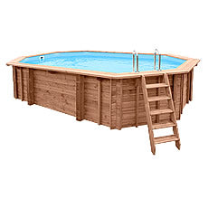 Piscina in legno fuori terra JARDIN 607 liner azzurro