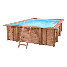 Piscina in legno fuori terra rettangolare JARDIN CARRE 470