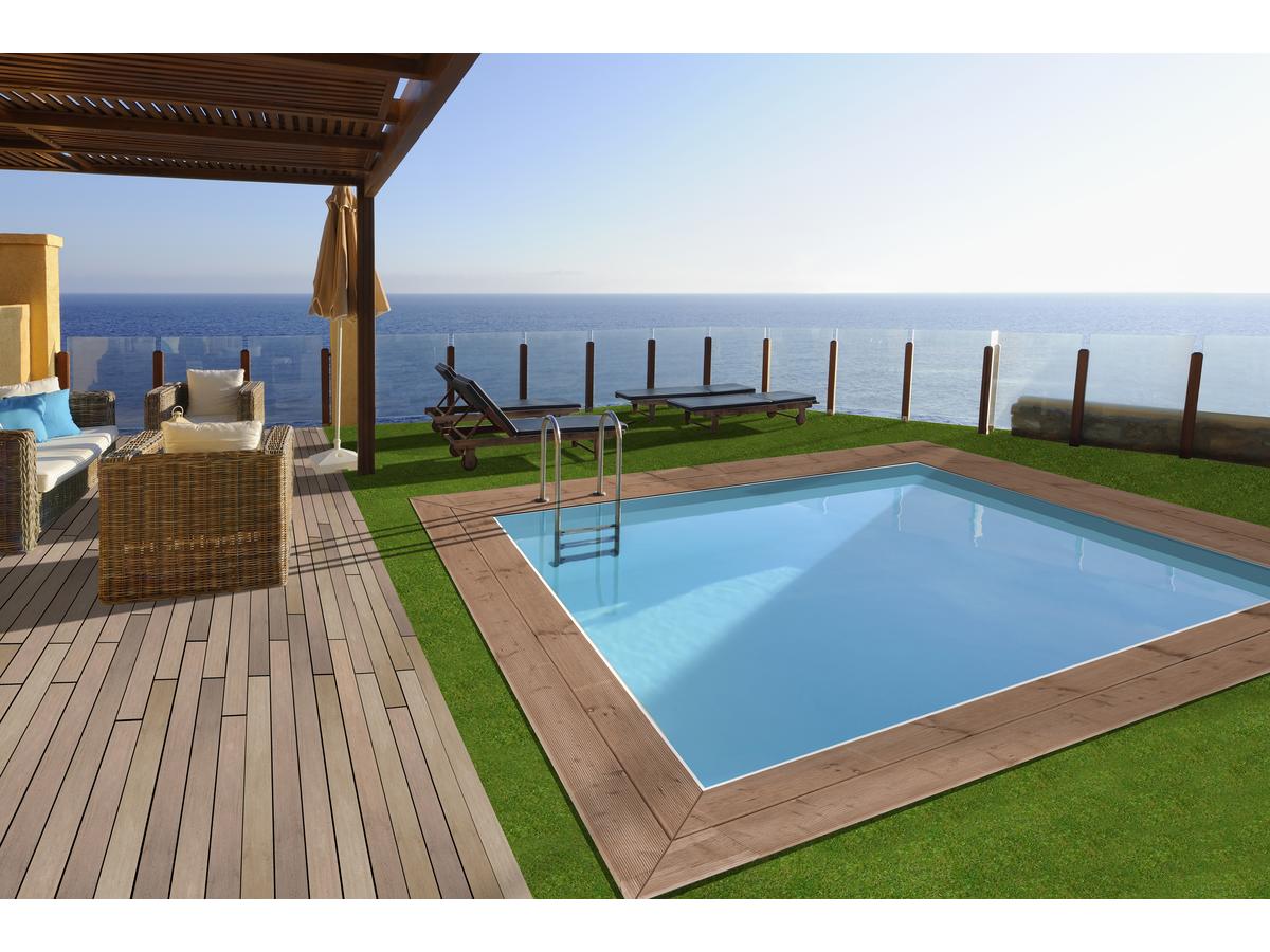 Piscina rettangolare in legno Caimans 4,10x3,00x1,24 m