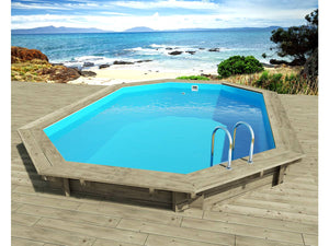 Piscina in legno  Florida  6,57x4,57x1,31 m + Pompa di calore reversibile  Simplicity by Hayward  ON/OFF 5 kW Bianco