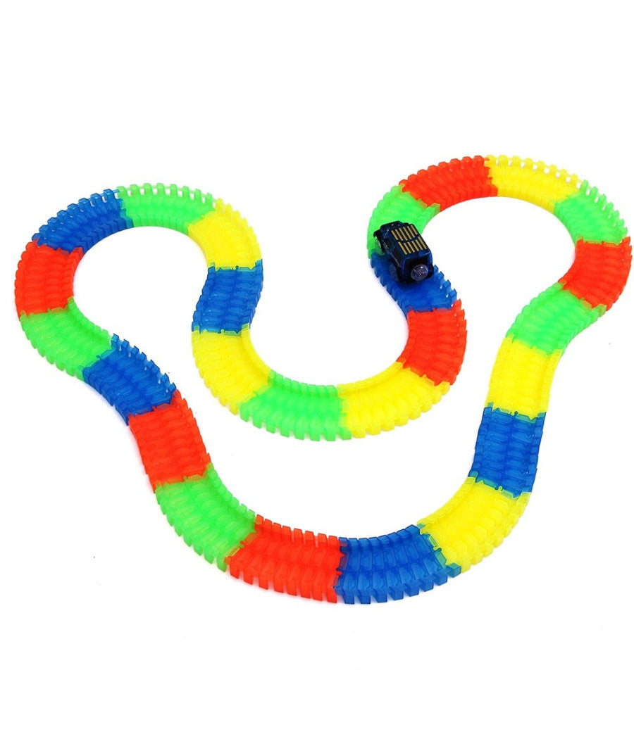 Pista Magic Macchinine Flessibile Costruzioni Fluorescente Auto Con Luci Bambini         