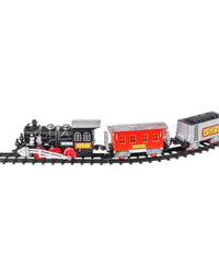 Pista Treno Trenino Per Bambini 250cm Con Binari Locomotiva 2 Vagoni Luci Suoni         