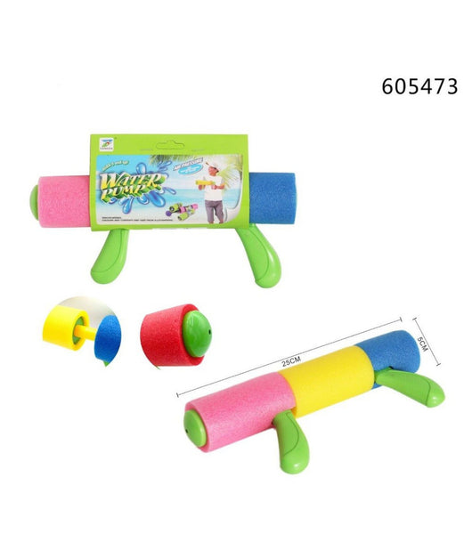 Pistola Ad Acqua Tubo In Gommapiuma Colorata Manico 25x5cm Giochi Bambini 605473         