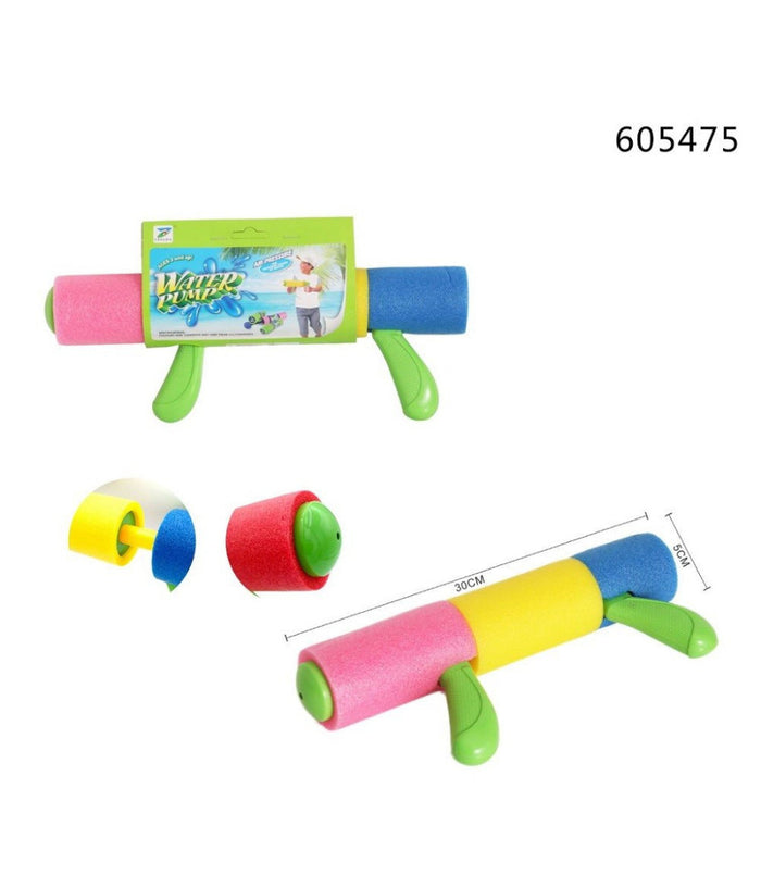 Pistola Ad Acqua Tubo In Gommapiuma Colorata Manico 30x5cm Giochi Bambini 605475         