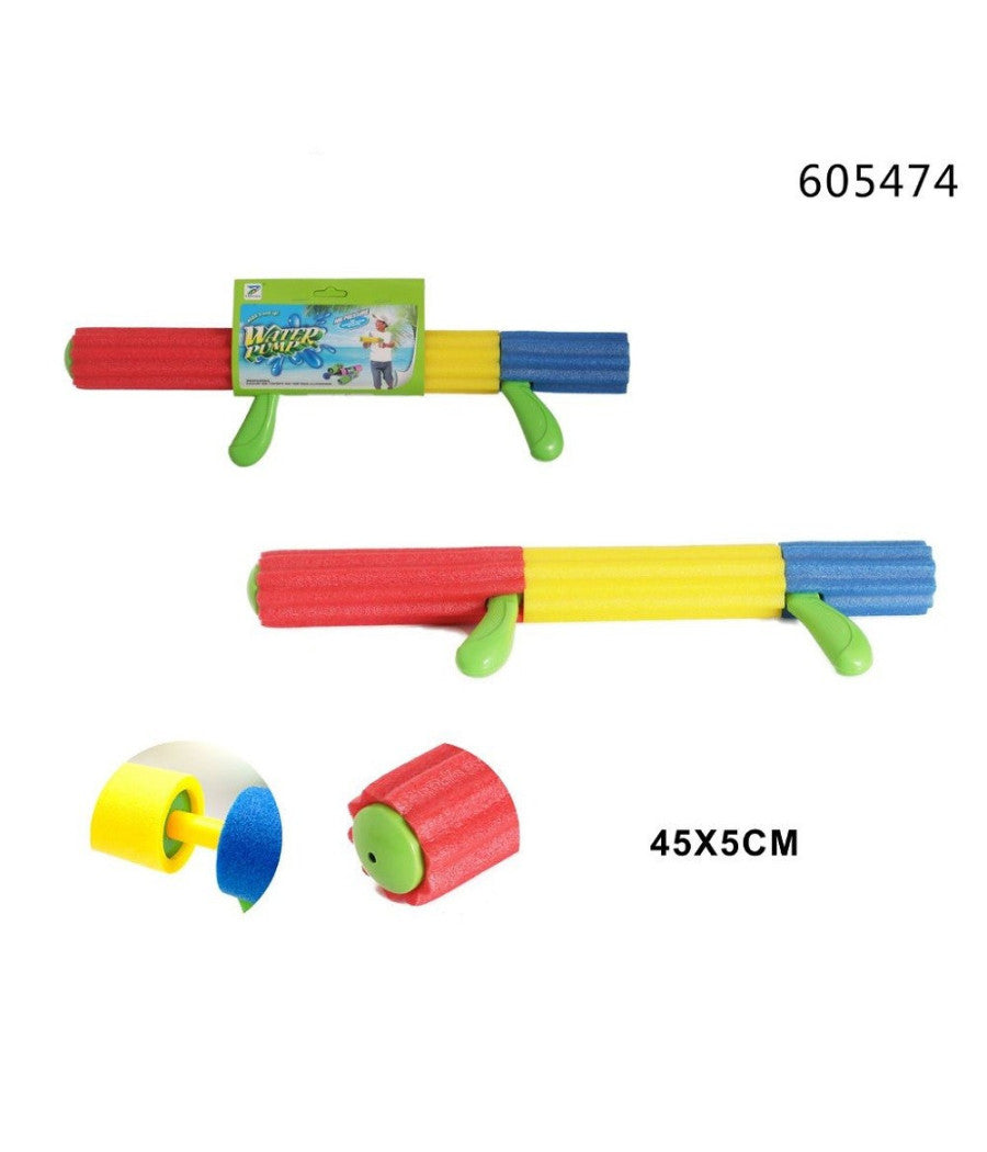 Pistola Ad Acqua Tubo Manico In Gommapiuma Colorata 45x5cm Giochi Bambini 605474         