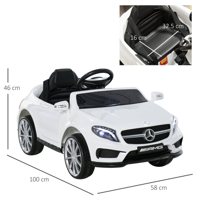 Macchina Elettrica per Bambini 6V con Licenza Mercedes GLA 45 Bianco